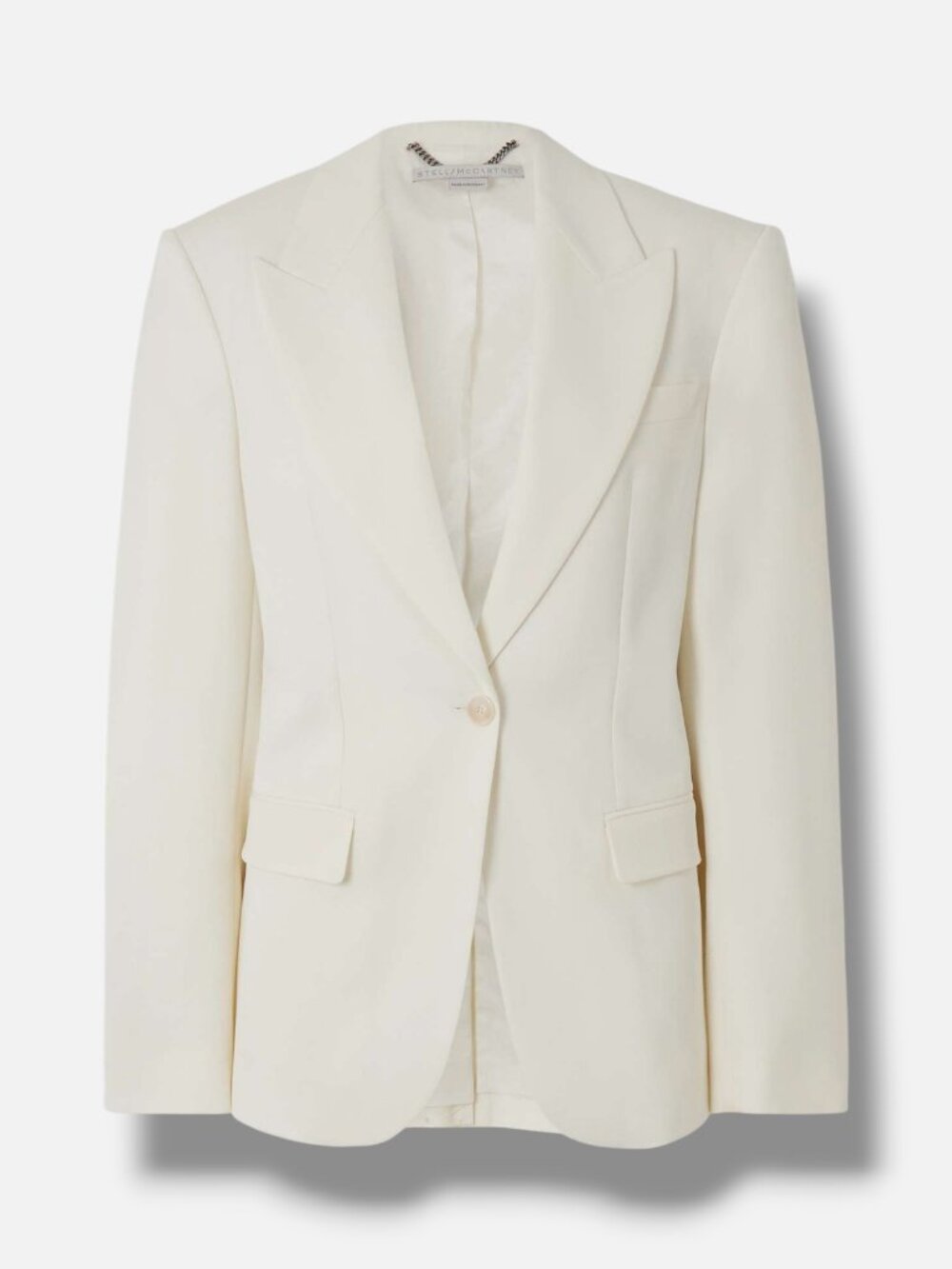 Stella McCartney Women's Beige Single-Breasted One-Button Blazer Size 42